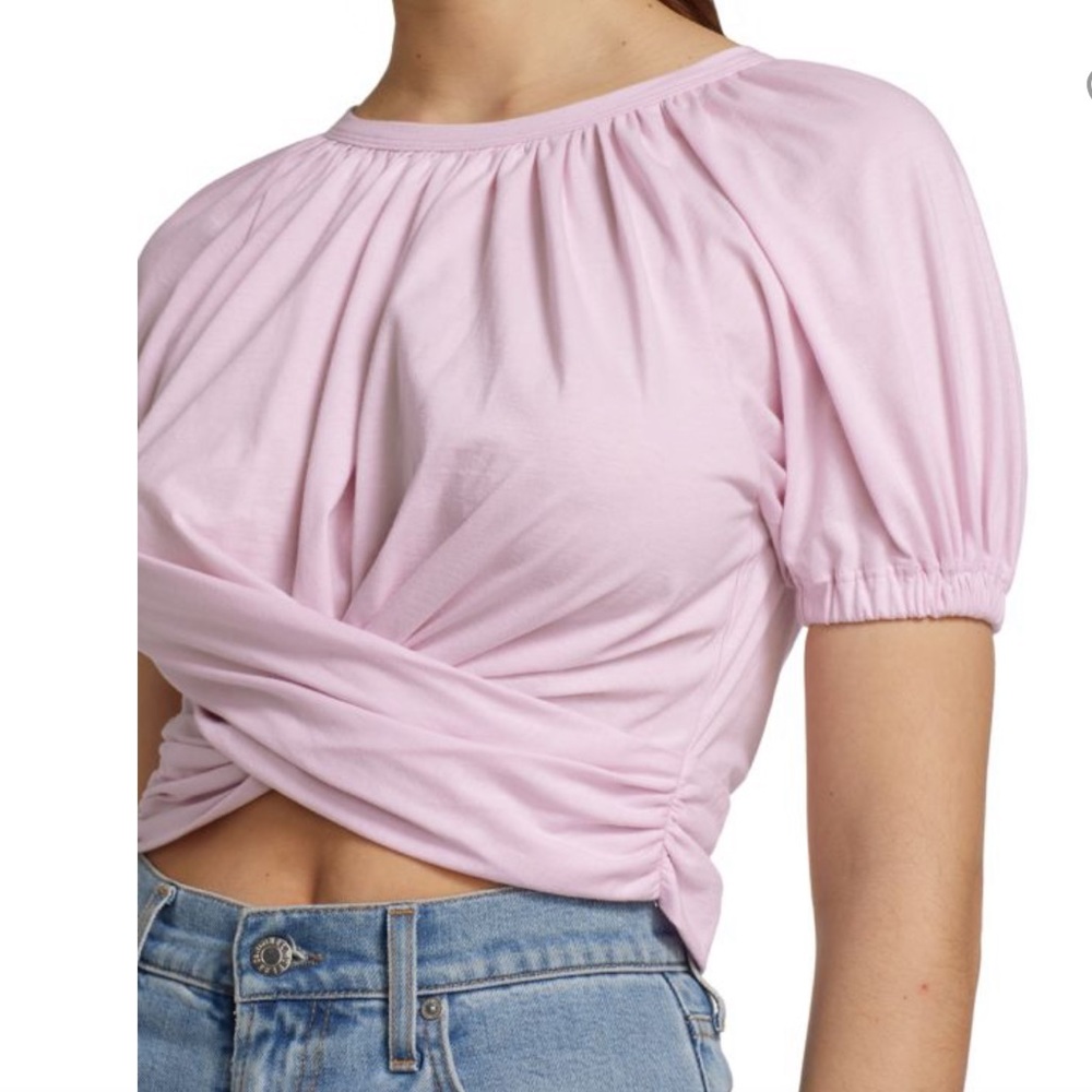 ALC Josie Puff-Sleeve Tie-Back T-Shirt
